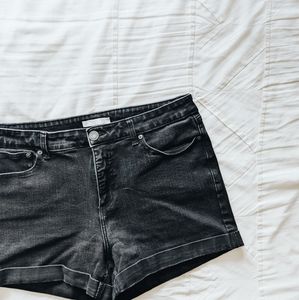 LC Lauren Conrad Black High Waisted Stretch Denim Shorts